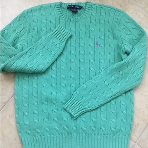 Ralph Lauren Green Cotton Crewneck Sweater Small